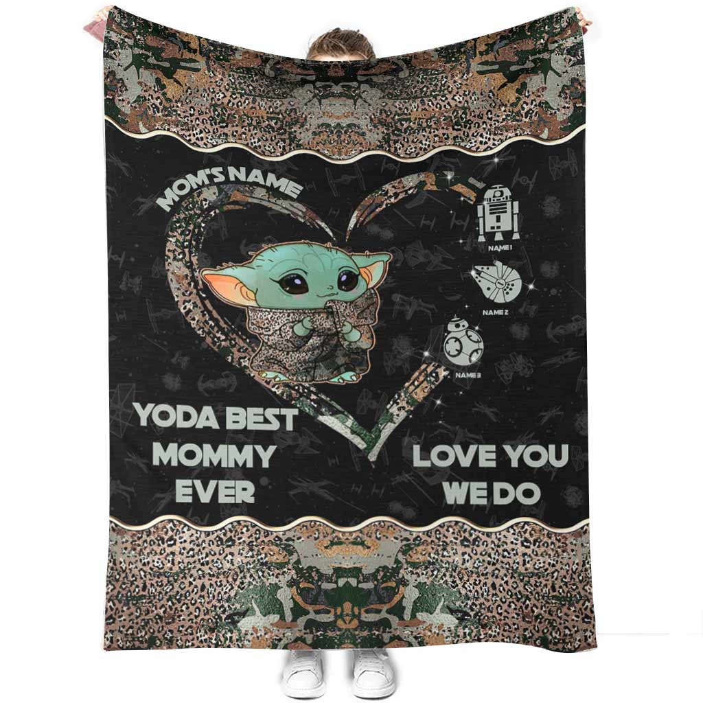 Personalized Yoda Best Mommy Blanket Unique Gift for Mom