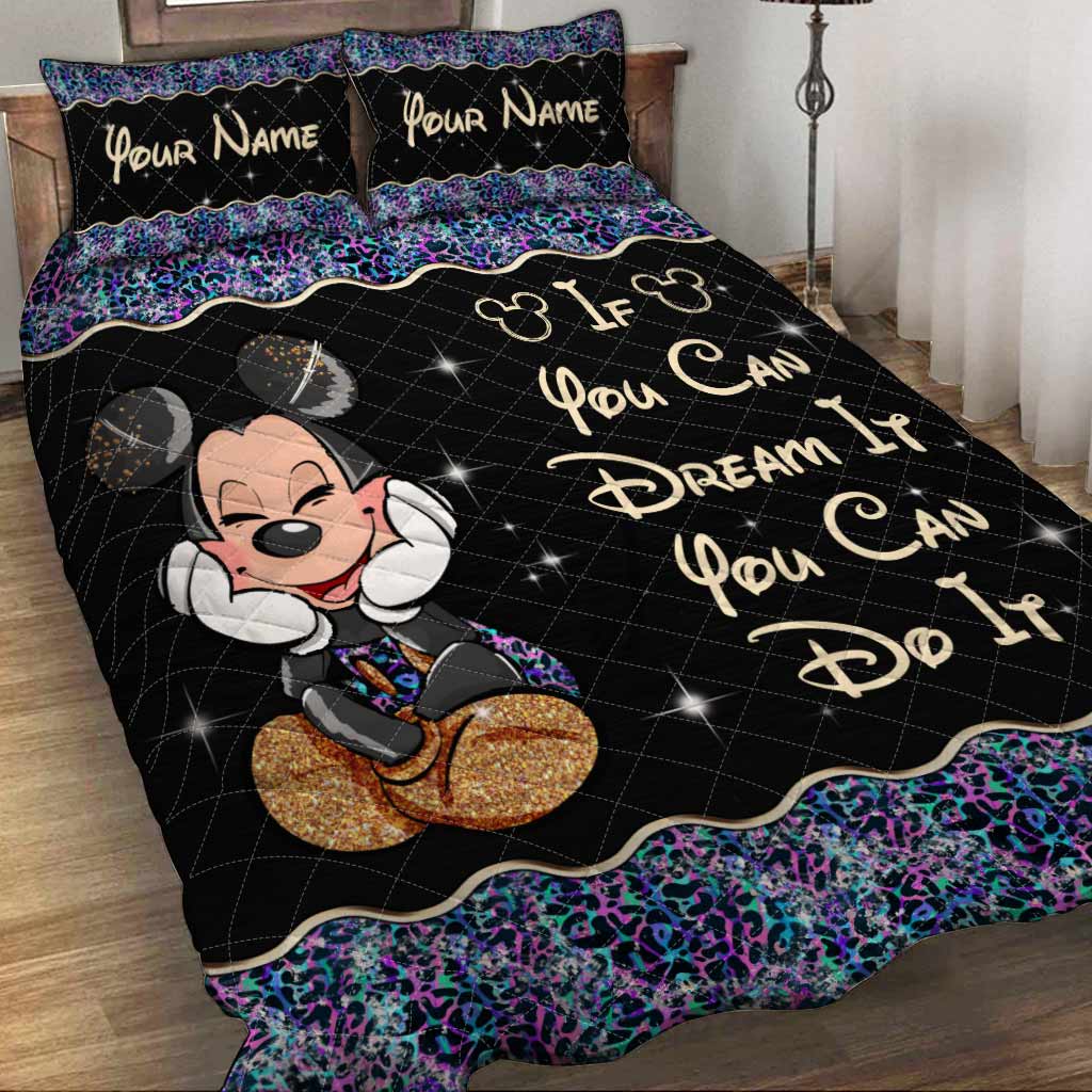 Personalized Mouse Quilt Set Custom Name Gift for Kids