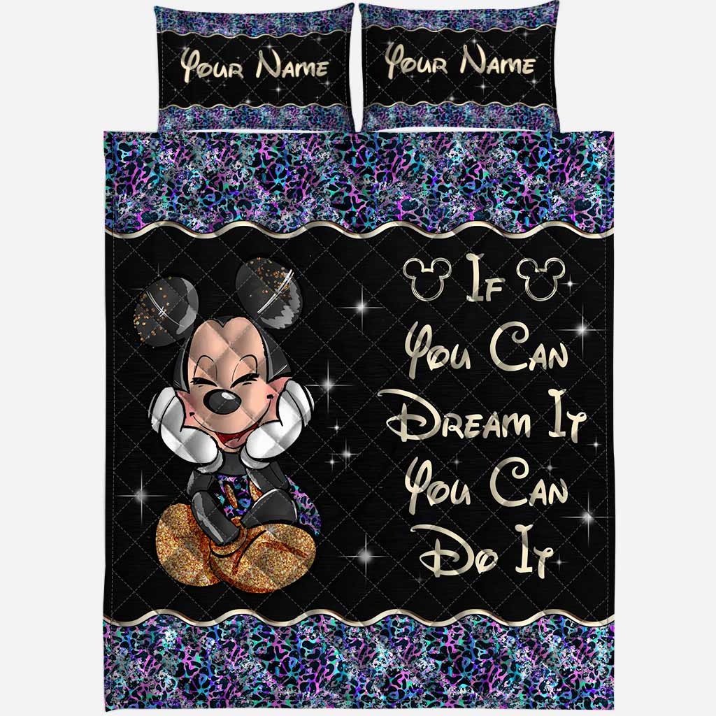 Personalized Mouse Quilt Set Custom Name Gift for Kids