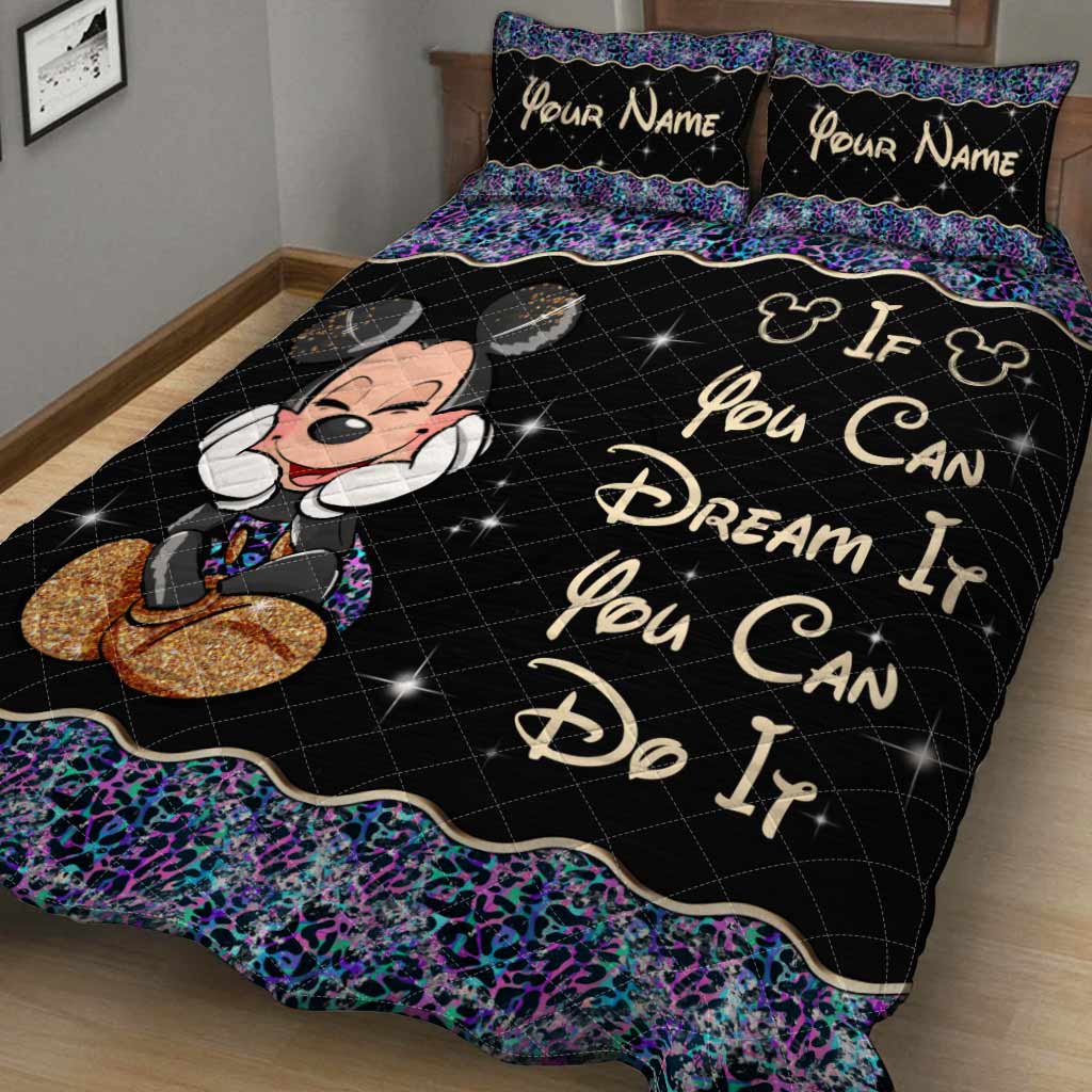 Personalized Mouse Quilt Set Custom Name Gift for Kids