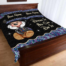 Load image into Gallery viewer, Personalized Mouse Quilt Set Custom Name Gift for Kids
