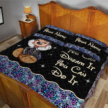 Load image into Gallery viewer, Personalized Mouse Quilt Set Custom Name Gift for Kids
