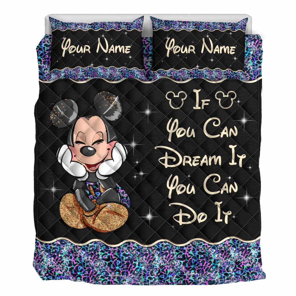 Personalized Mouse Quilt Set Custom Name Gift for Kids