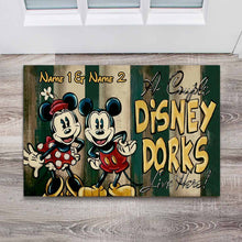 Load image into Gallery viewer, Personalized Disney Couple Doormat Custom Name Gift
