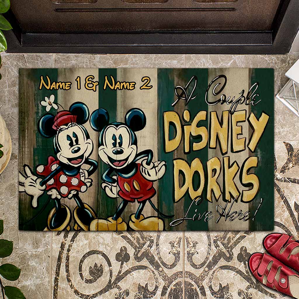 Personalized Disney Couple Doormat Custom Name Gift