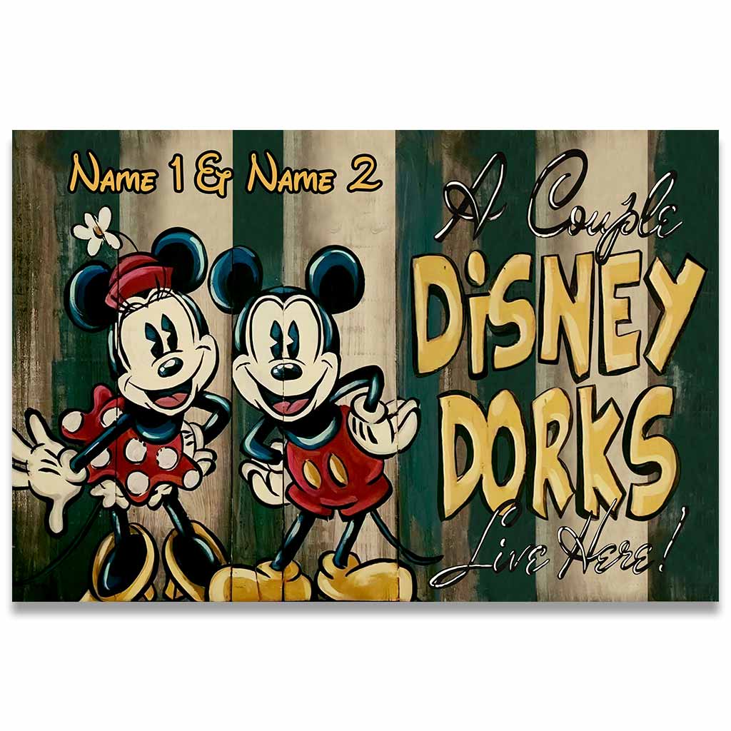 Personalized Disney Couple Doormat Custom Name Gift