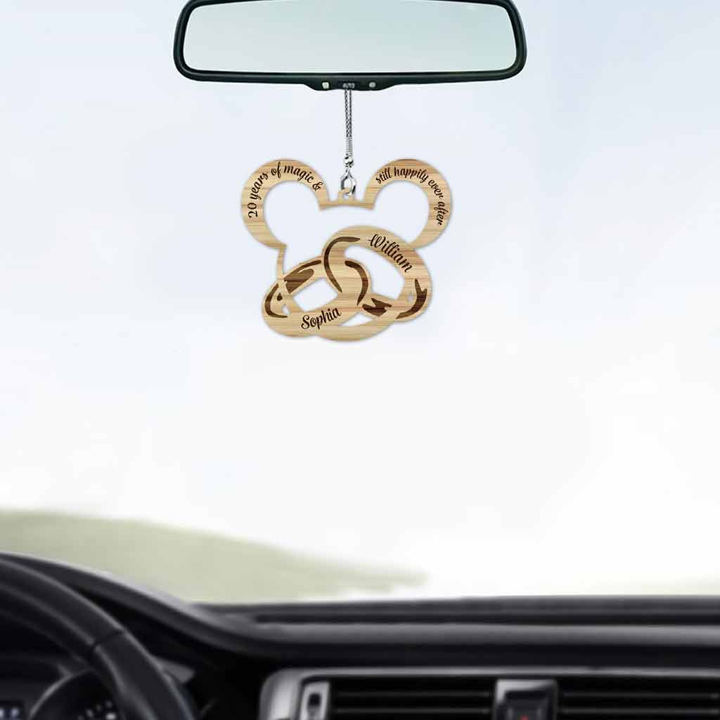 Personalized Couple Mouse Car Ornament Custom Name Gift for Christmas