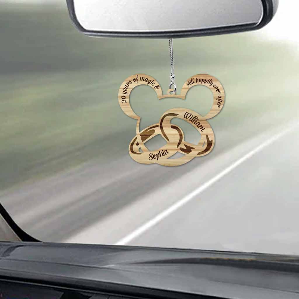Personalized Couple Mouse Car Ornament Custom Name Gift for Christmas