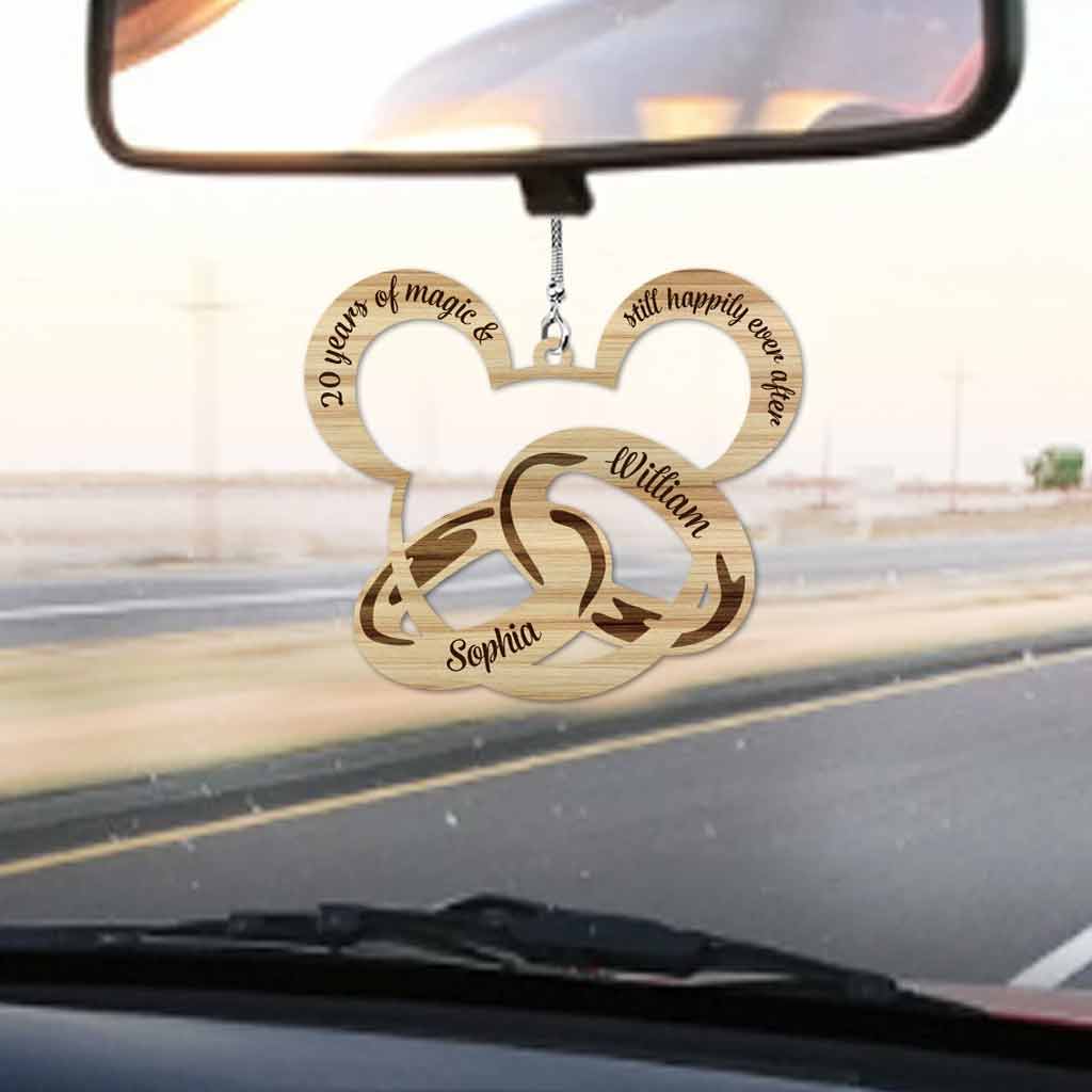 Personalized Couple Mouse Car Ornament Custom Name Gift for Christmas