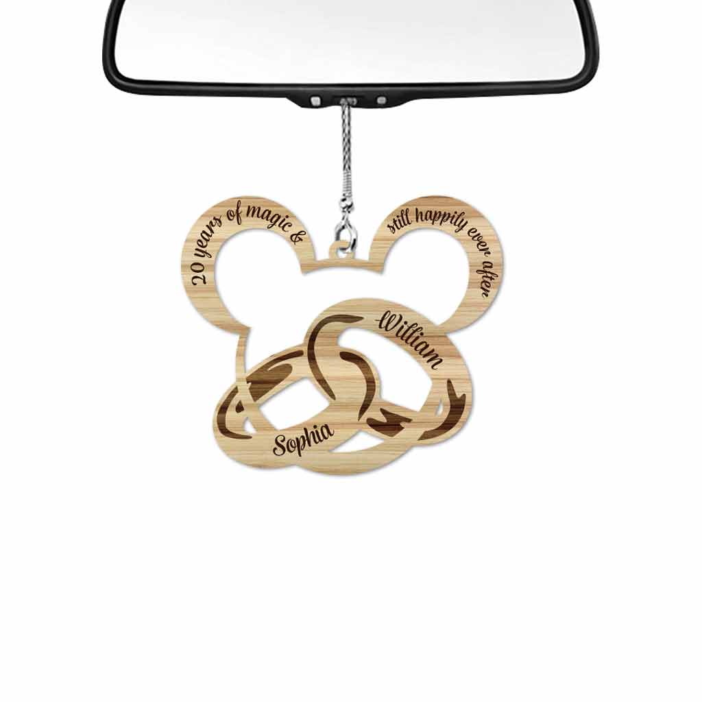 Personalized Couple Mouse Car Ornament Custom Name Gift for Christmas