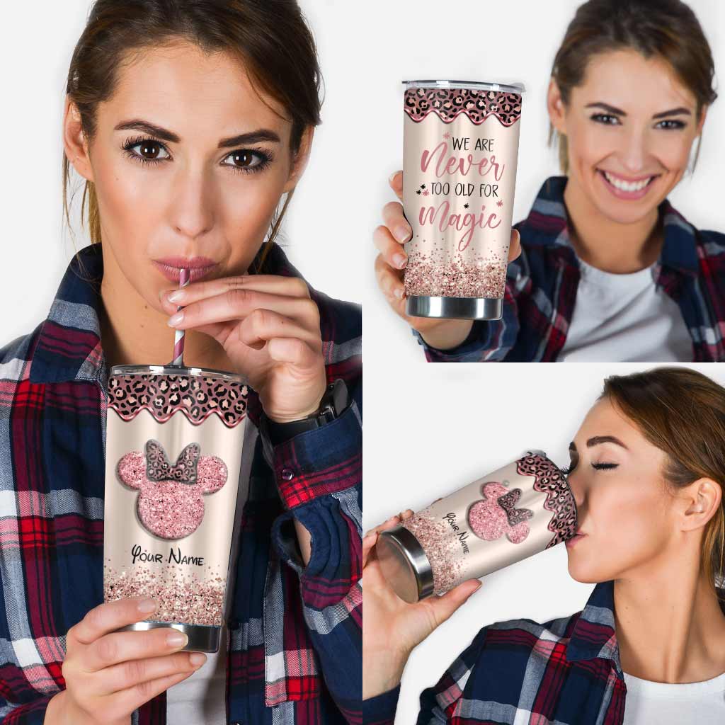 Personalized 20oz Magic Tumbler with Name Glitter Print Gift