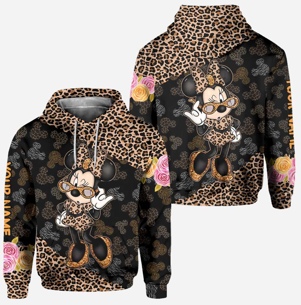 Personalized Leopard Print Hoodie & Leggings Set for Women