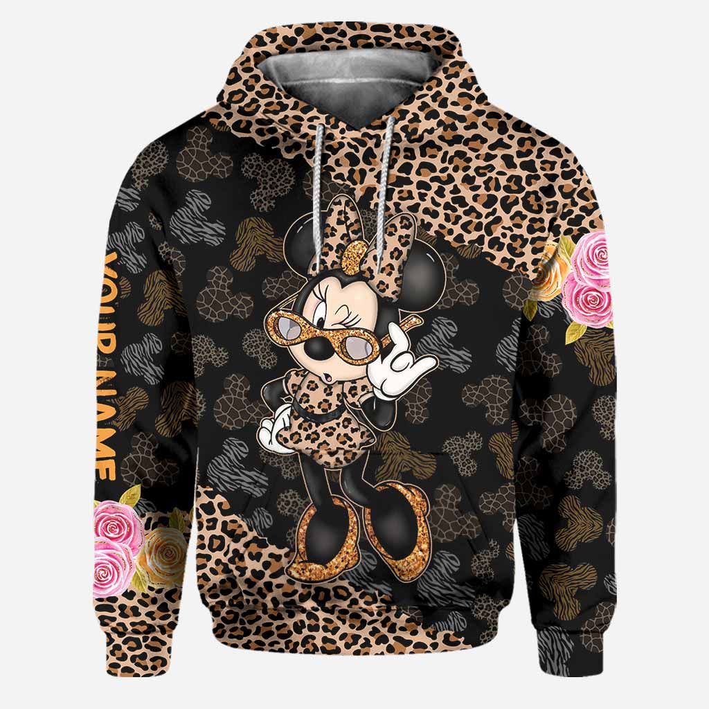 Personalized Leopard Print Hoodie & Leggings Set for Women