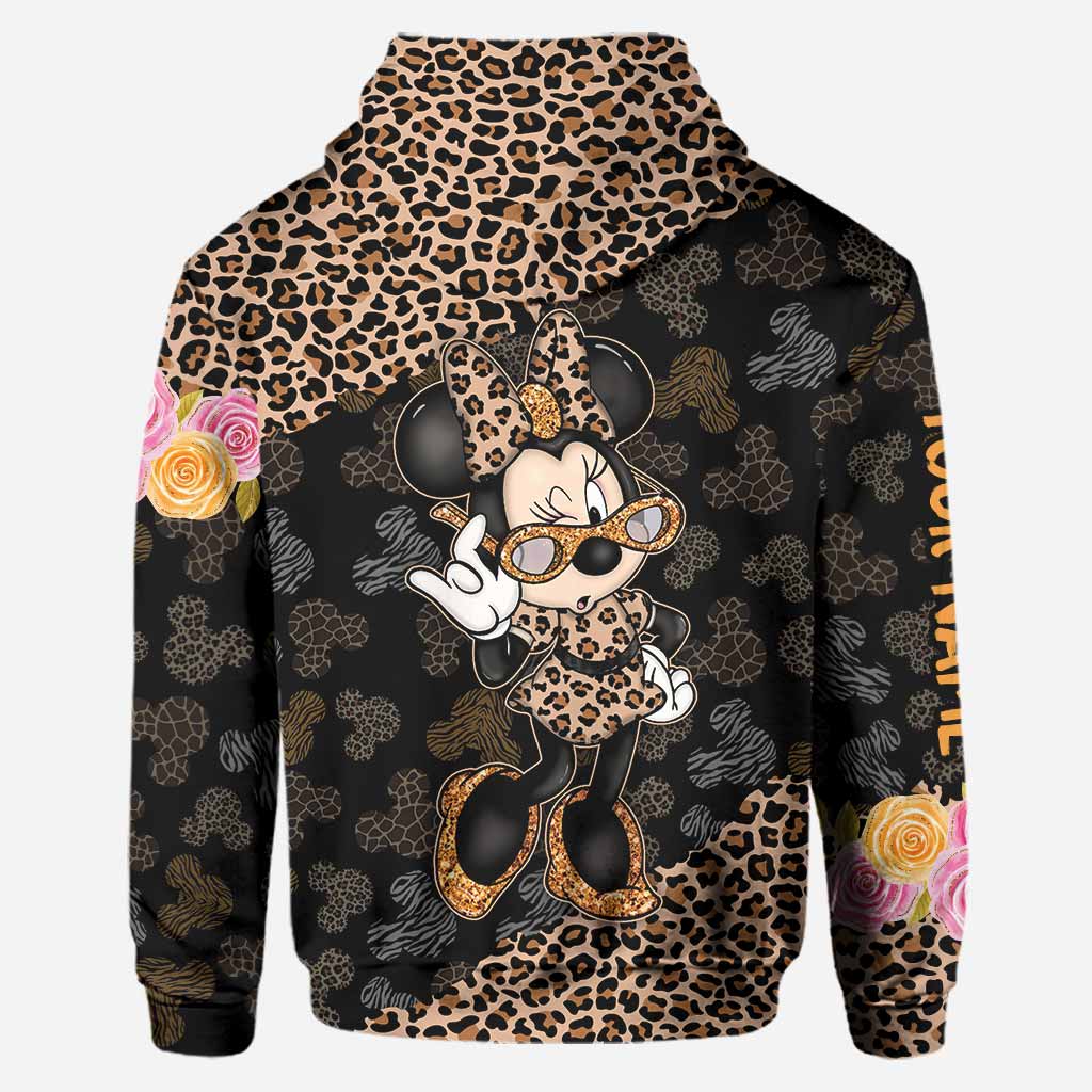 Personalized Leopard Print Hoodie & Leggings Set for Women