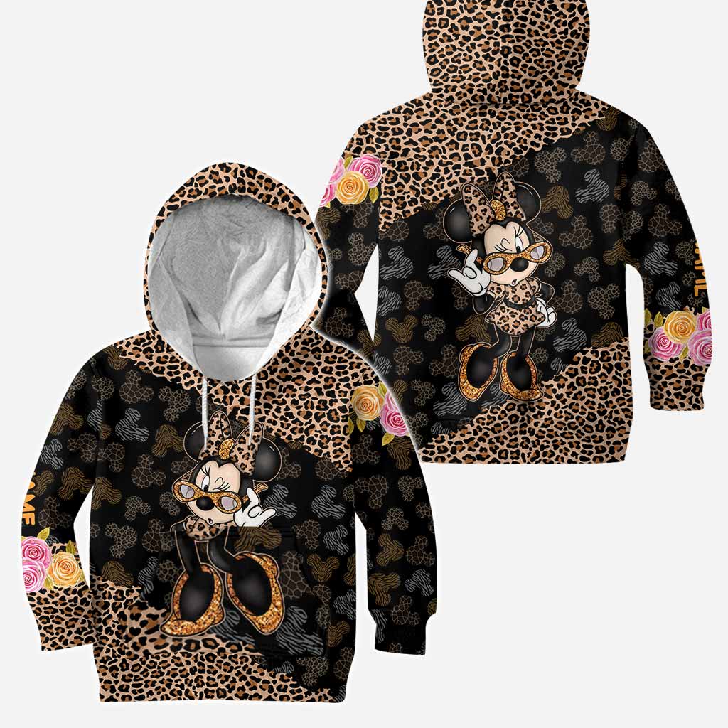 Personalized Leopard Print Hoodie & Leggings Set for Women