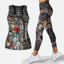 Load image into Gallery viewer, Personalized Nightmare Hollow Tank Top and Leggings for Women | Custom Name Activewear
