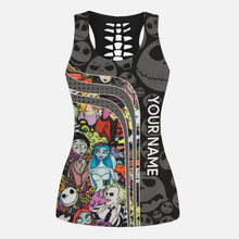 Load image into Gallery viewer, Personalized Nightmare Hollow Tank Top and Leggings for Women | Custom Name Activewear
