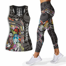 Load image into Gallery viewer, Personalized Nightmare Hollow Tank Top and Leggings for Women | Custom Name Activewear
