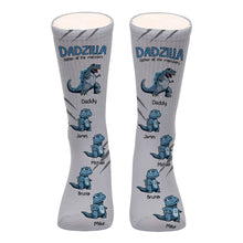 Load image into Gallery viewer, Personalized Dad Socks Dadzilla Design Gift for Father
