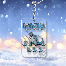 Load image into Gallery viewer, Personalized Dadzilla Keychain Custom Name Gift for Dad
