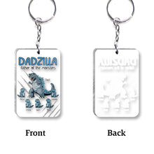Load image into Gallery viewer, Personalized Dadzilla Keychain Custom Name Gift for Dad
