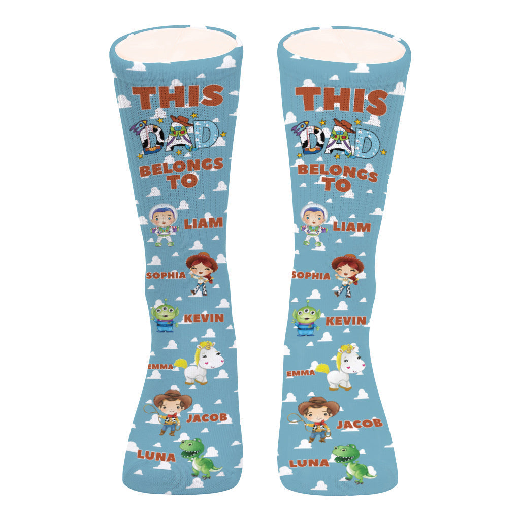 Personalized Fun Mouse Socks for Dad with Custom Names