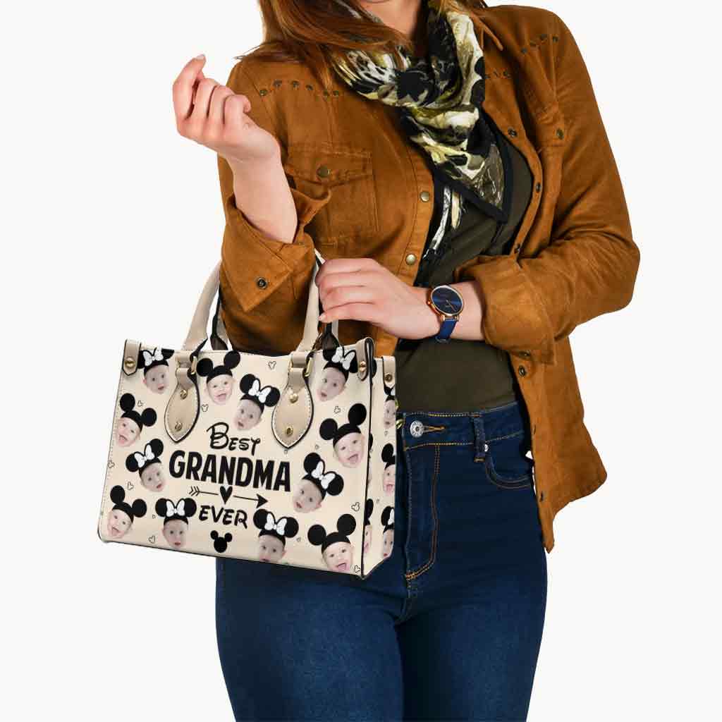 Personalized Leather Handbag Best Grandma Ever Custom Gift