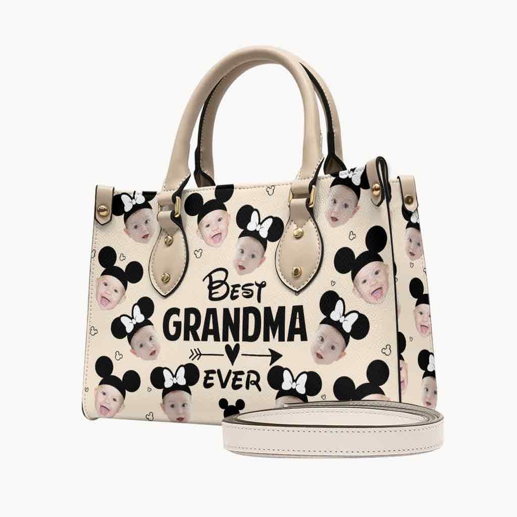 Personalized Leather Handbag Best Grandma Ever Custom Gift