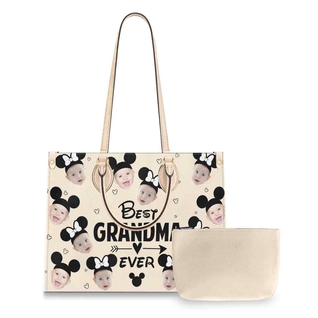 Personalized Leather Handbag Best Grandma Ever Custom Gift