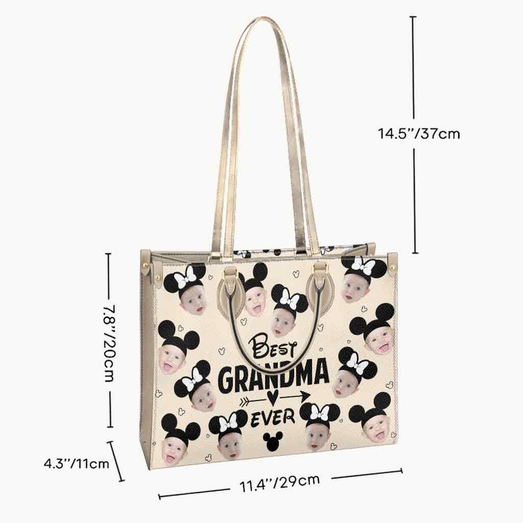 Personalized Leather Handbag Best Grandma Ever Custom Gift