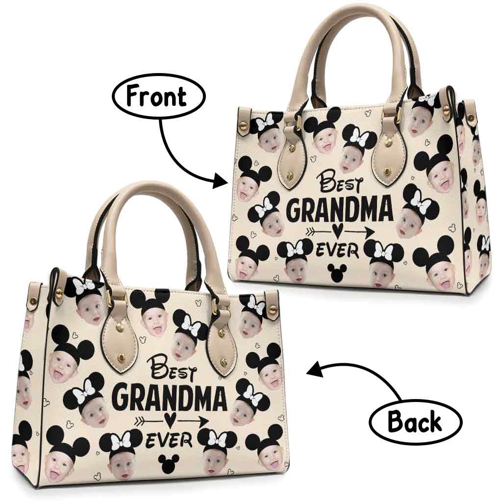 Personalized Leather Handbag Best Grandma Ever Custom Gift