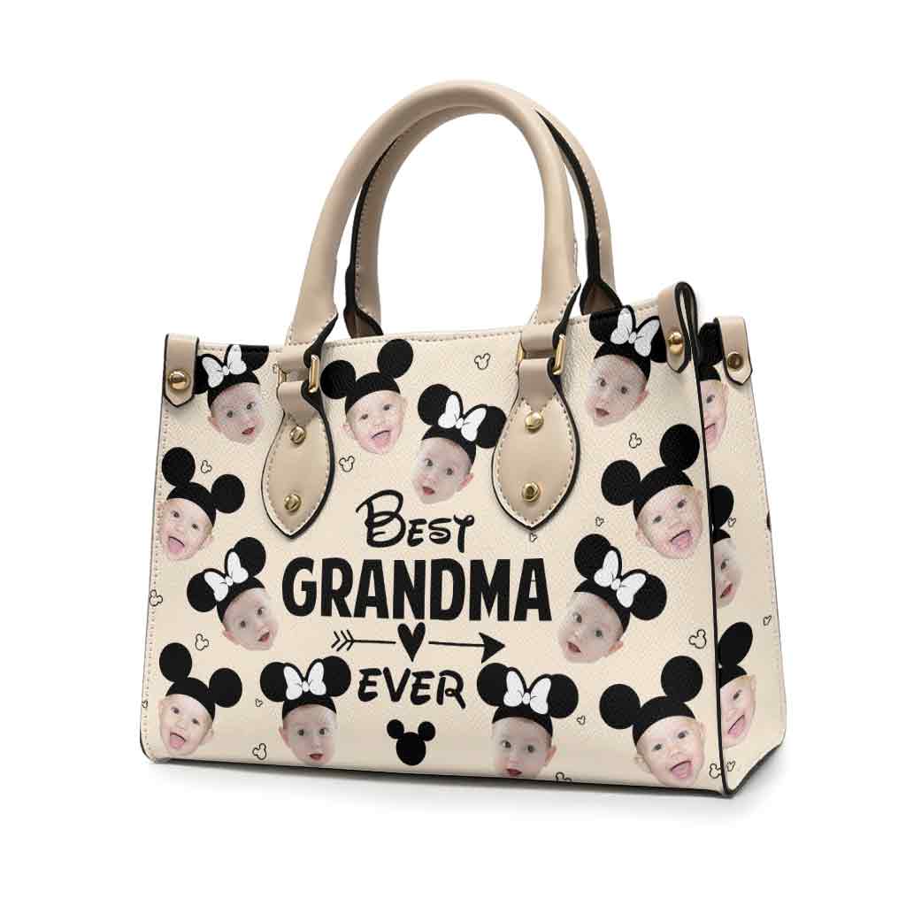 Personalized Leather Handbag Best Grandma Ever Custom Gift