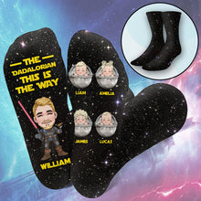 Load image into Gallery viewer, Personalized Star Wars Themed Socks Custom Name Gift for Dad
