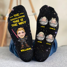 Load image into Gallery viewer, Personalized Star Wars Themed Socks Custom Name Gift for Dad
