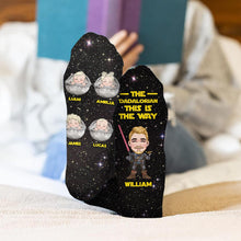Load image into Gallery viewer, Personalized Star Wars Themed Socks Custom Name Gift for Dad

