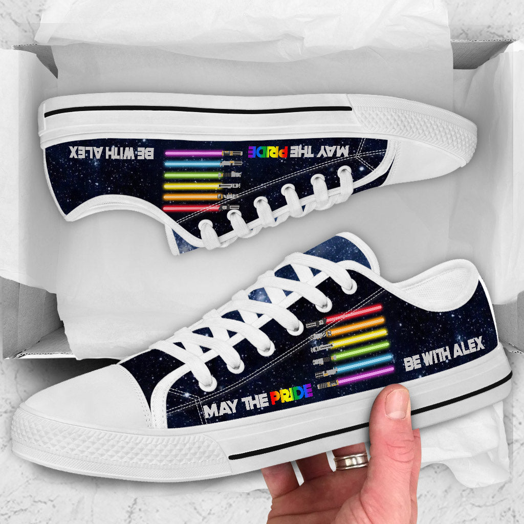 Personalized LGBT Support Low Top Shoes Custom Name Gift