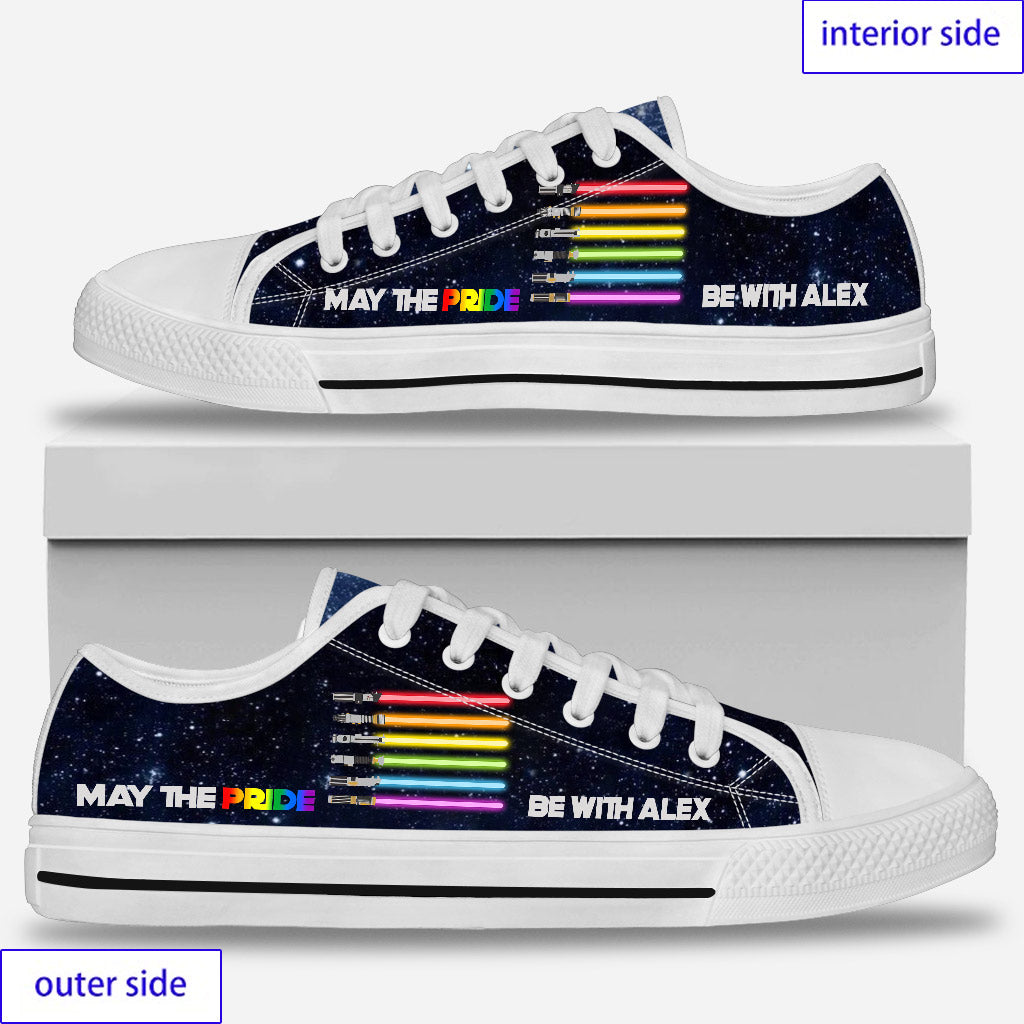 Personalized LGBT Support Low Top Shoes Custom Name Gift