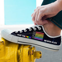 Load image into Gallery viewer, Personalized LGBT Support Low Top Shoes Custom Name Gift
