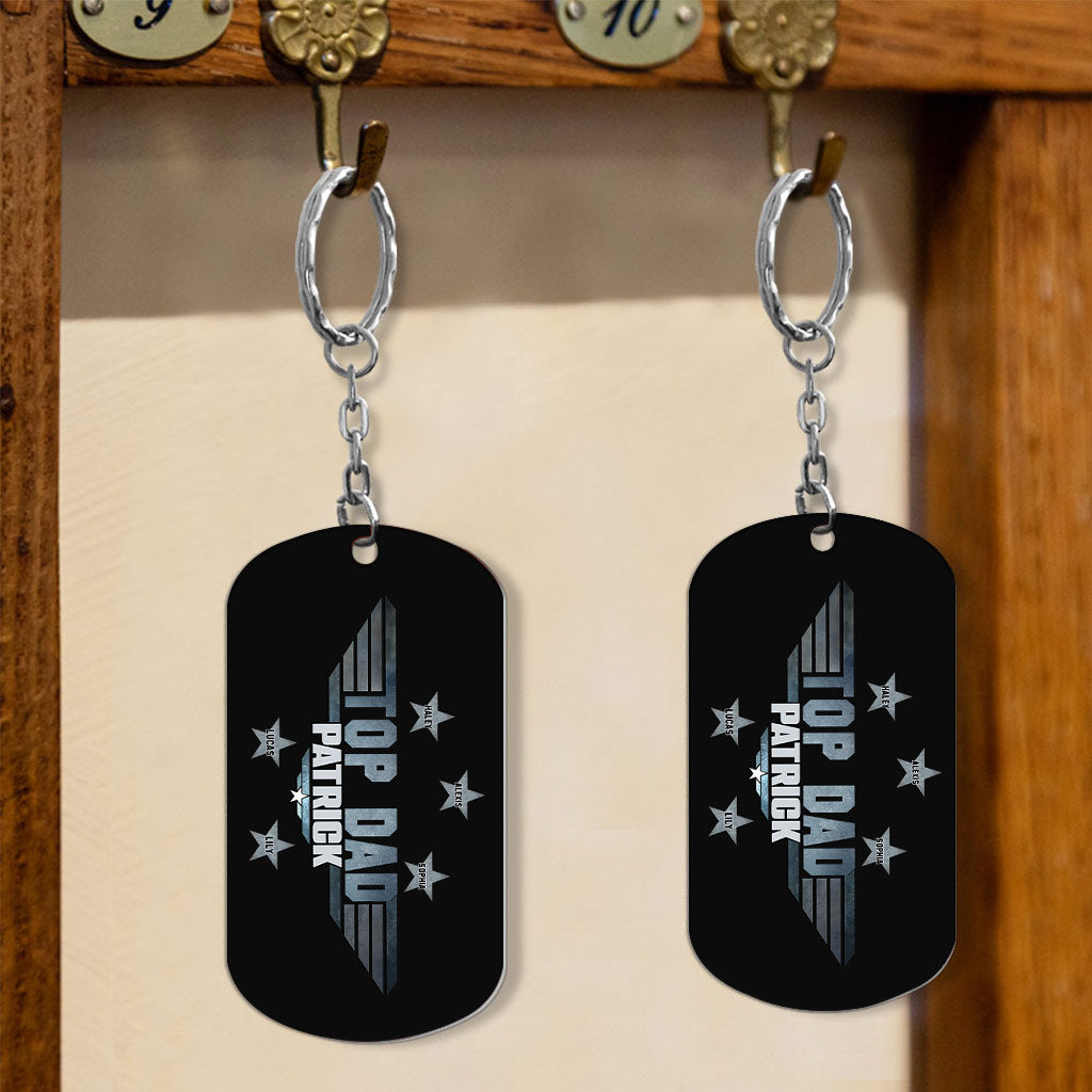 Personalized Stainless Steel Keychain for Dad Custom Gift