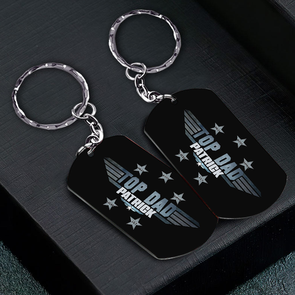 Personalized Stainless Steel Keychain for Dad Custom Gift