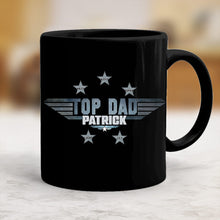 Load image into Gallery viewer, Personalized Black Ceramic Mug Top Dad Custom Name Gift
