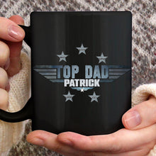Load image into Gallery viewer, Personalized Black Ceramic Mug Top Dad Custom Name Gift
