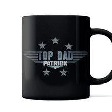 Load image into Gallery viewer, Personalized Black Ceramic Mug Top Dad Custom Name Gift
