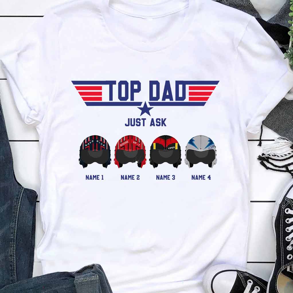Personalized Top Dad T-shirt & Hoodie Custom Names Gift for Father's Day