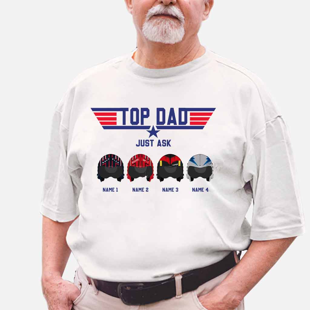 Personalized Top Dad T-shirt & Hoodie Custom Names Gift for Father's Day