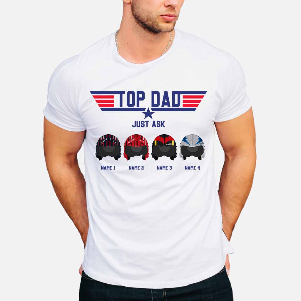 Personalized Top Dad T-shirt & Hoodie Custom Names Gift for Father's Day