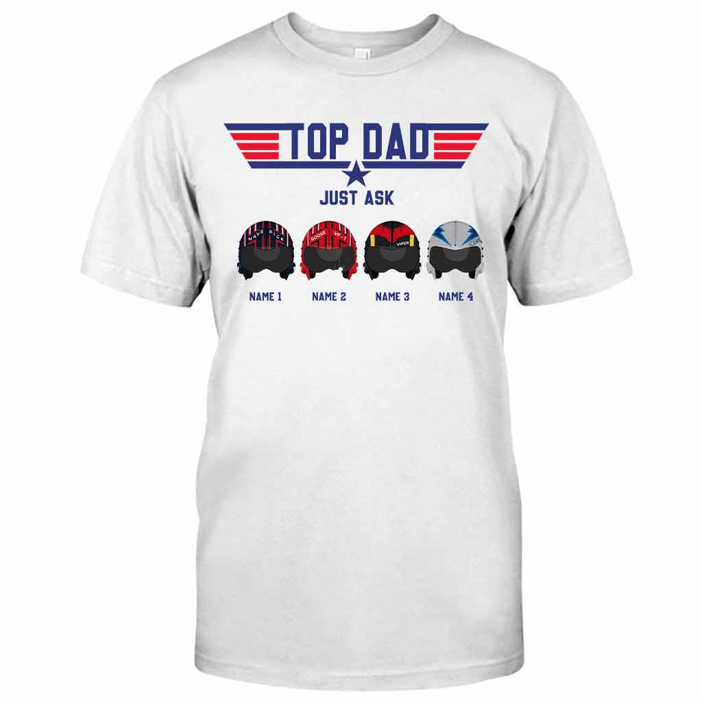 Personalized Top Dad T-shirt & Hoodie Custom Names Gift for Father's Day