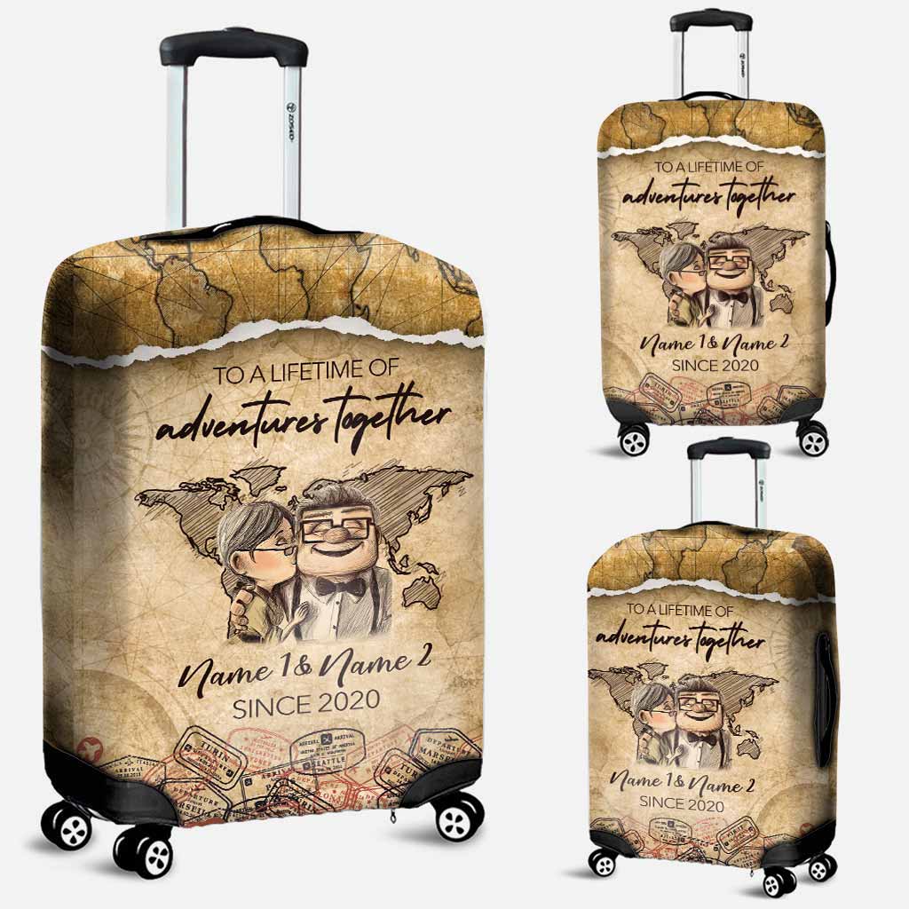 Personalized Couple Luggage Cover Custom Names Travel Gift