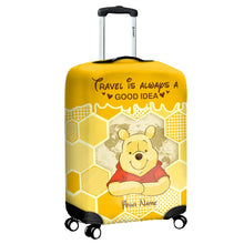 Load image into Gallery viewer, Personalized Luggage Cover with Travel Quote Custom Name Gift
