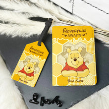 Load image into Gallery viewer, Personalized Leather Luggage Tag &amp; Passport Holder Adventure Gift

